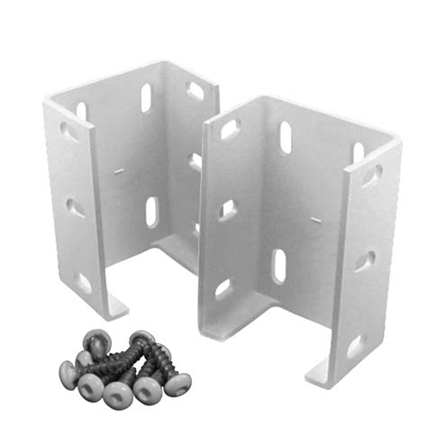 freedom pre-assembled 2-pack white metal aluminum fence brackets|Freedom Aluminum White Fence Brackets, Powder .